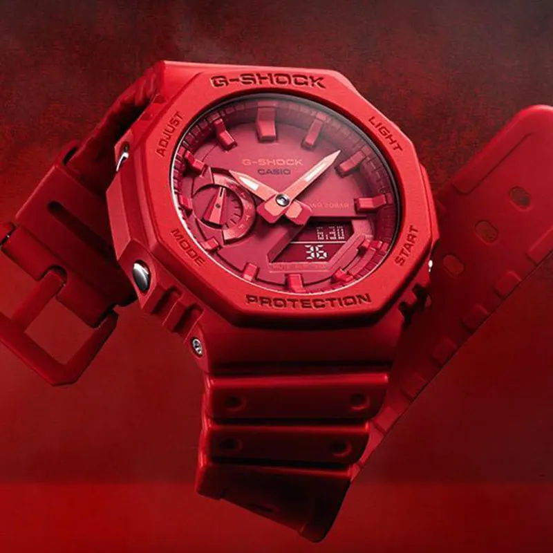 Casio G-Shock Carbon Core Red Men's Watch- GA-2100-4A